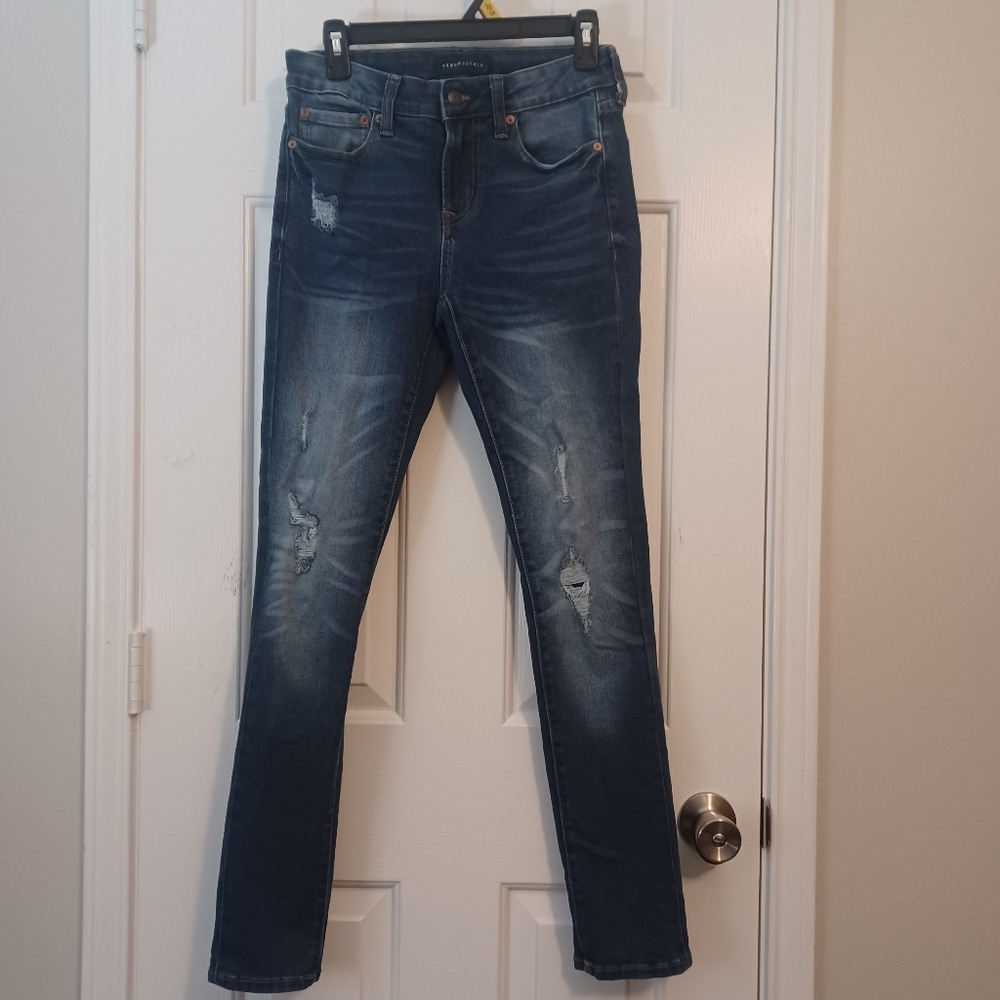 Aeropostale Men's Distressed Stretch Skinny Jeans Sz 28X32